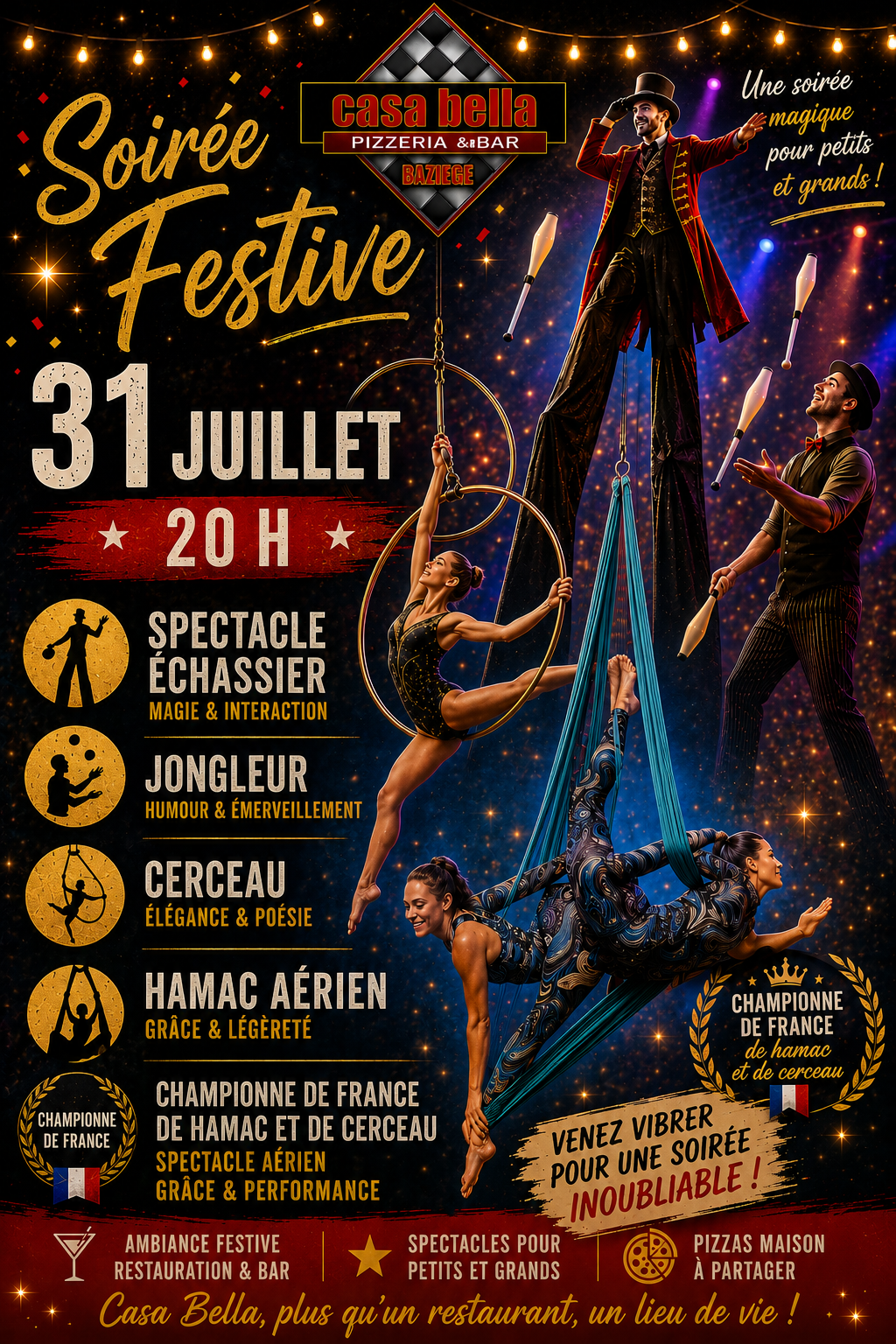 soirée festifs le 31 juillet